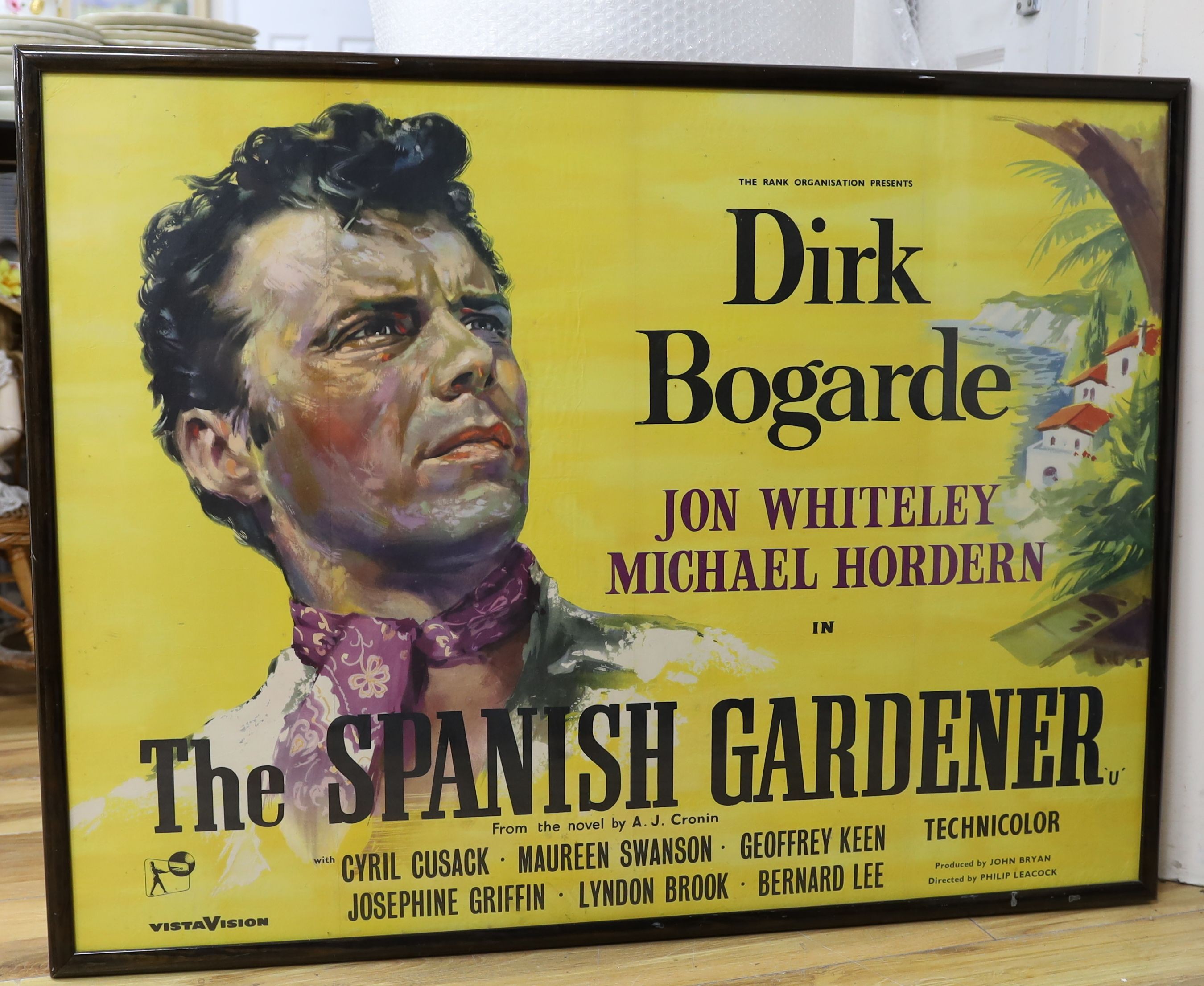 An original cinema poster for Dirk Bogarde in The Spanish Gardner, 71 x 95cm